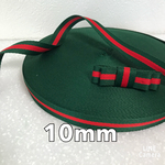 3M分●10mmグリーン×レッドバイカラーリボン 1cm 資材