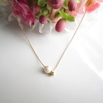 【再販５】コットンパール×スタープチネックレス