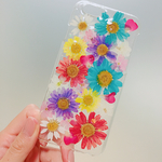 真夏のカラフル★押し花スマホカバー★全機種対応