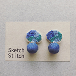 denim×bonbon刺繍ピアス