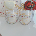 ポーセラーツ 花柄グラス 2個セット