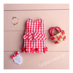 Gingham check girl  / red