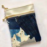 かわいすぎる❣️ねこ柄 IQOS(タバコ)(gloグロー)ケース後ろポケット付き2段ファスナーポーチ