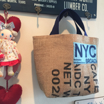 NYC NY cafe equationトートバッグ　コーヒー豆麻袋