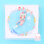 ブローチ「人魚ちゃん」ピンク