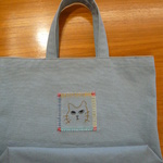 8号帆布生地のネコステッチトートバッグ