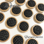 【SALE】ブラック*フレーム付き編み込み カボション