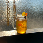 ミニチュアドリンクジャー（Ｌ）オレンジティーのネックレス