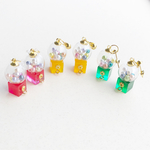 わくわく！ミニチュアガチャガチャ キャンディーポットピアス イヤリング  ピンク
