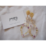 dry flower × moku moku beads chain earring ドライフラワー×mokumokuビーズチェーンイヤリング