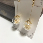 ドライフラワーのガラスドームイヤリング(ピアス)