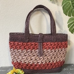 (sale)49.夏糸の小花風模様編みバッグ