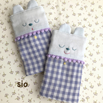 くまさんの抱っこ紐よだれカバー ブルー×パープル
