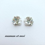 星空♡スタービジュー×パールピアス(イヤリング)