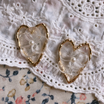 clear flower and heart piece