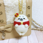 受注＊王様スタイルのアザラシさんバッグチャーム＊羊毛フェルト