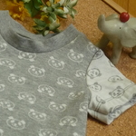 グレーパンダ・シンプルＴシャツ90