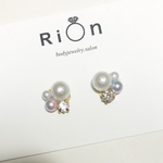 シンプル✨パールとビジューの 貼るピアス シールピアス