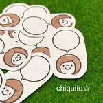 女の子の吹き出しフレークシール