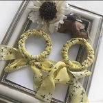 【お盆sale】フラワーシフォンスカーフピアス✧yellow