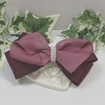 【送料込み】palmier ❇ center pearl (buraundy) リボンバレッタ     
