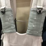 アンジェレッテ用 肩側よだれパッド ❁﻿星柄グレー×ベビーピンク❁﻿（リバーシブル）
