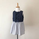 デニム×ストライプの夏色kidsワンピース【受注製作】