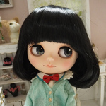 ネオブライス ウィッグ くるりんミディアムボブ ブラック 10インチ/ドール Blythe 