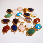 約26.5ｘ15ｘ6ｍｍ　1個＊両カン付き★天然石チャーム　