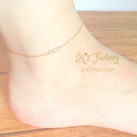小さな水晶のアンクレット ゴールド/シルバー ☆14金ゴールドフィルド(K14gf刻印つき)に変更できます。 シンプル ♡再販