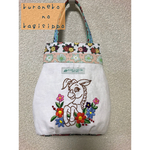 ロバくんとカロチャのお花♡刺繍ミニバッグ