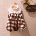 犬服 ハンドメイド チェックワンピース