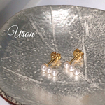 triple  pearl  piarce☆淡水パールの3連ピアス