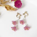 愛されピンクでレトロなお花のイヤリング/ピアス
