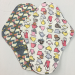 <防水>布ナプキンMサイズ、カップとネコとトリ