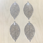 SILVER LEAF PLATE CHARM PARTS