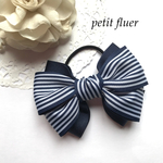 ❤︎100超え*navy*ボーダーリボン