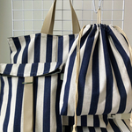 New ストライプNavy-［送料無料］★入園入学3点セット！レッスンバッグ・シューズバッグ・お着替え袋・★