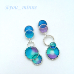 ゆらゆらシャボン玉ピアス/ノンホールピアス