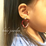 キッズ○シンプルハートの 貼るピアス