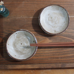 水玉模様の少し深さのある豆皿［小］2点セット（アイボリーイエロー）
