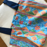 エコバッグ 水色花柄