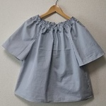 青×白ストライプ☆綿☆オフショル・プルオーバー