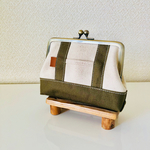 【トートバッグ風】 がま口財布 (カーキ)