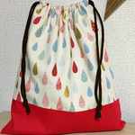 お着替え袋  体操服袋 巾着袋 おむつ袋 しずく柄