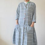 グレーの浴衣のジャケット風Long shirt dress (no.196)