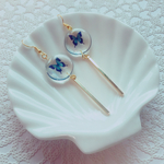おはじきピアス 蝶ロングピアス【p016】
