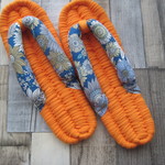 布ぞうり:carrot orange24.5cm/Provence　sun flowers