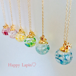 イニシャルチャーム付き♡ハーバリウムネックレス