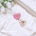 【再販】アリッサム 押し花 ドット ハート レジン ピアス